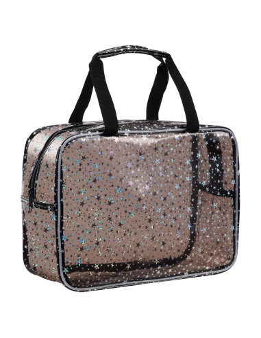 Bolsa de Maquillaje Transparente Estrella HZB-JX9077 Negra
