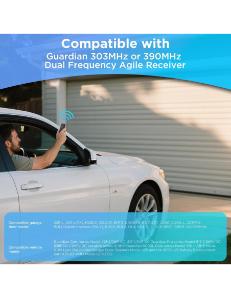 Transmisor remoto de puerta de garaje Oraneyun GD303 303/390MHz Transmisor remoto de puerta de garaje Oraneyun GD303 303/390MHz