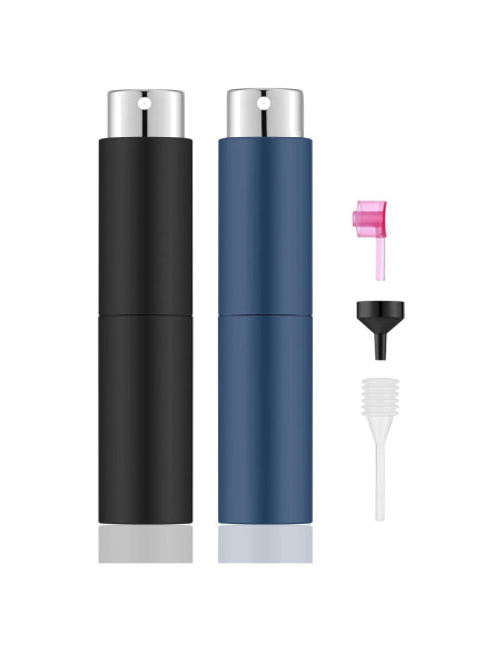 Atomizador de Perfume Portátil Lil Ray 8ml - 2 Piezas Negro y Azul Atomizador de Perfume Portátil Lil Ray 8ml - 2 Piezas Negro y Azul