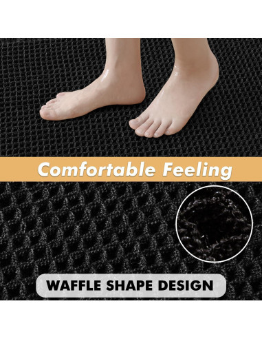 Juego de 2 Alfombrillas de Baño MIULEE Waffle Antideslizantes 43x61 cm