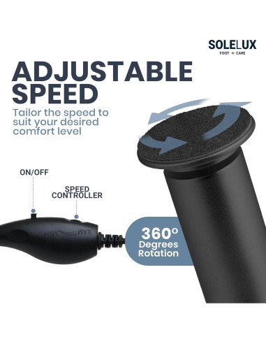 Lima Eléctrica SoleLux SLECR002 con 60 Almohadillas - Negro