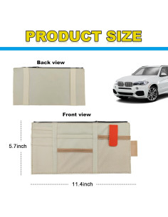 Organizador de Visera de Coche Povtii Beige 29x14.5 cm Multi-Bolsillo 2