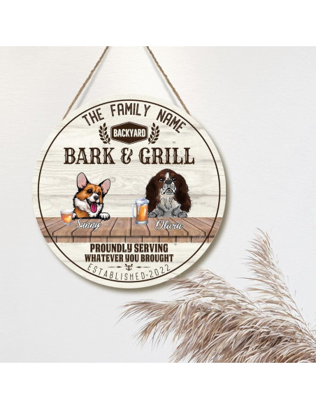 Cartel de Madera Personalizado Corgi y Spaniel Francés 25x25cm Cartel de Madera Personalizado Corgi y Spaniel Francés 25x25cm
