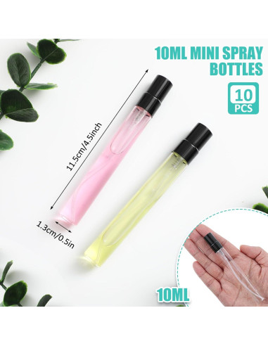 Zhehao 10 Botellas de Spray de Vidrio 10 ml Recargables