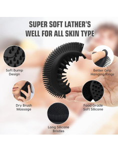 Esponja de Silicona Exfoliante Doble Cara VWMYQ 12.7x7.6cm 2