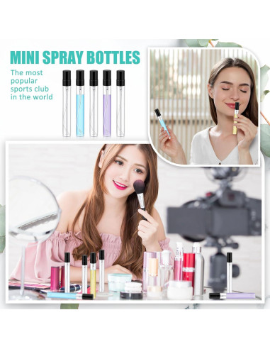 Zhehao 10 Botellas de Spray de Vidrio 10 ml Recargables