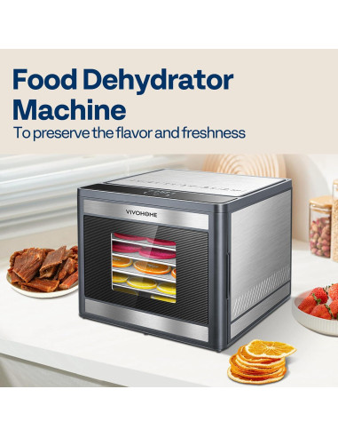 Deshidratador VIVOHOME 6 Bandejas Acero Inoxidable 400W