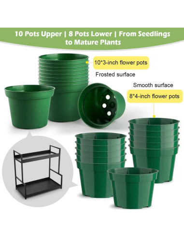 Juego de 2 Soportes para Plantas RooTrimmer con Luz LED
