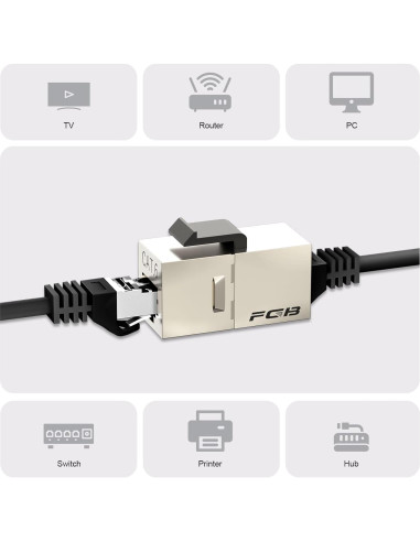 Paquete de 10 Acopladores Keystone Cat6 Hembra a Hembra FGB