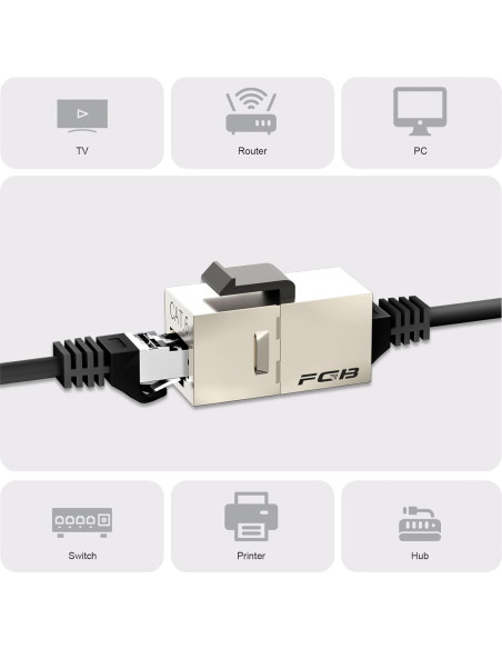 Paquete de 10 Acopladores Keystone Cat6 Hembra a Hembra FGB Paquete de 10 Acopladores Keystone Cat6 Hembra a Hembra FGB