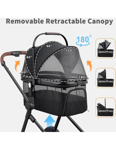 Carrito de Mascotas Doble YIYUNBEBE P600T Plegable 2 Mascotas