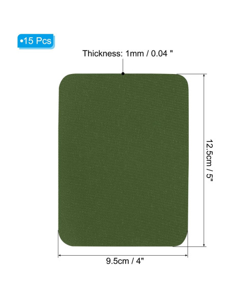 Parche Termoadhesivo PATIKIL 15 Pcs 12.5x9.5 cm Verde Militar Parche Termoadhesivo PATIKIL 15 Pcs 12.5x9.5 cm Verde Militar