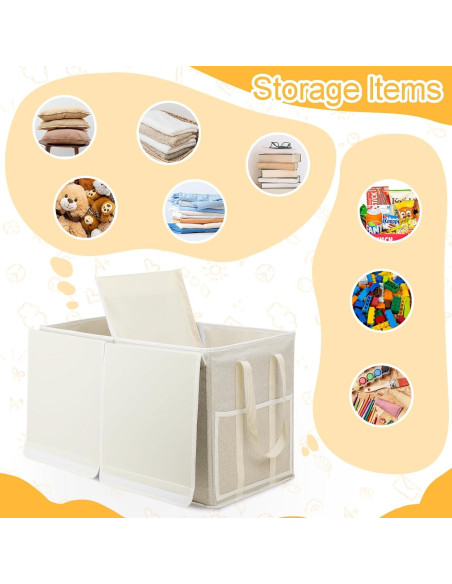Caja de Almacenamiento de Juguetes LOVSTORAGE Beige 65x33x42cm Caja de Almacenamiento de Juguetes LOVSTORAGE Beige 65x33x42cm