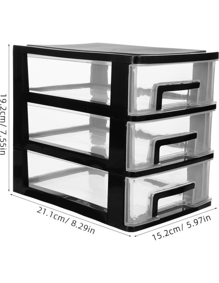 Organizador de Cajones Tofficu 3 Capas Plástico Negro 21.6x15.2x30.9 cm Organizador de Cajones Tofficu 3 Capas Plástico Negro 21.6x15.2x30.9 cm