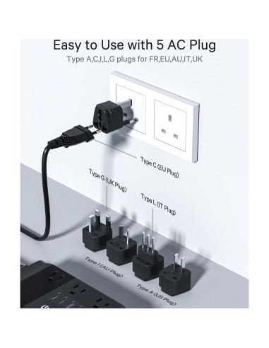 Convertidor de Voltaje DOACE 220V a 110V 500W Onda Sinusoidal Pura
