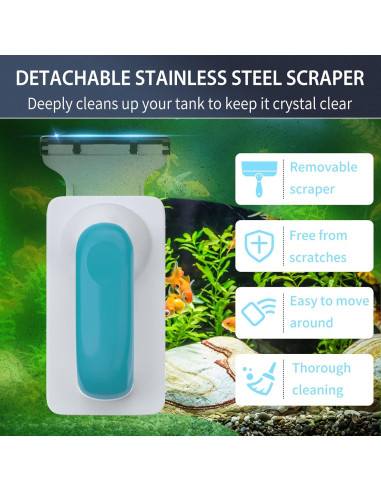 Limpiador Magnético para Acuario Pawfly 10 cm con Raspador