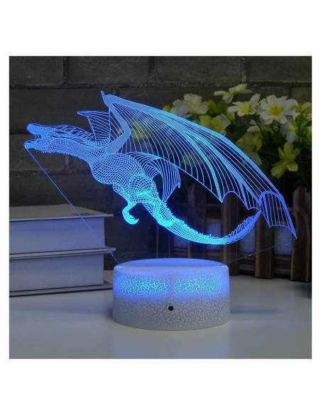 Luz Nocturna LED Dragón HYODREAM 16 Colores Control Remoto Luz Nocturna LED Dragón HYODREAM 16 Colores Control Remoto