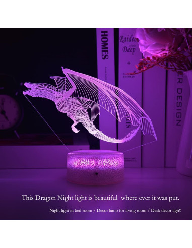 Luz Nocturna LED Dragón HYODREAM 16 Colores Control Remoto