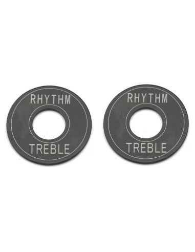 Anillo Interruptor Guitarra Aluminio ROZILO 2 Pcs 13mm Negro