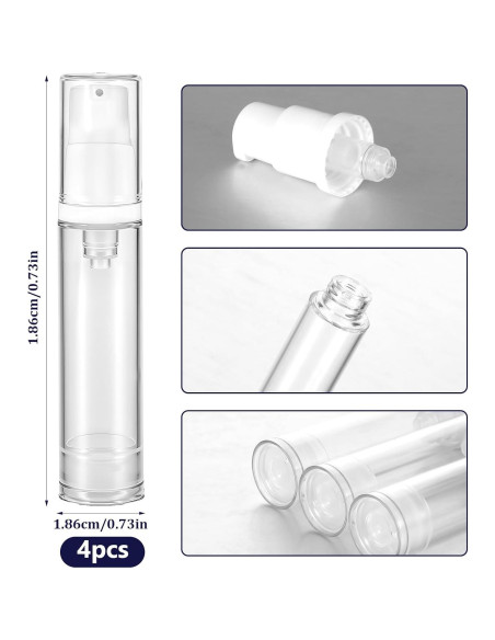 4 Botellas de Viaje Aiyorse 10ml Recargables sin Aire 4 Botellas de Viaje Aiyorse 10ml Recargables sin Aire