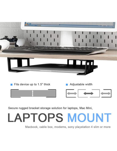 Soporte para Laptop Bajo Escritorio IFCASE - Aluminio Negro