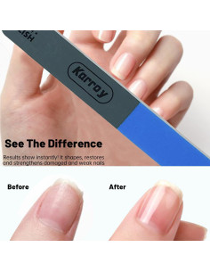 Lima y Pulidor de Uñas Karroy 4-en-1 Doble Cara 20pcs 2