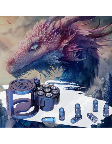 Conjunto de Dados Poliedricos CZYY 7 Piezas Azul