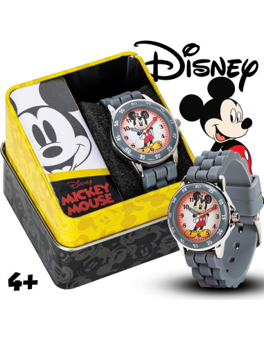 Reloj Analógico Mickey Mouse para Niños, Correa de Silicona