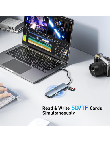 Hub USB-C 7-en-1 BENFEI con HDMI 4K, 100W Carga, 2 USB-A