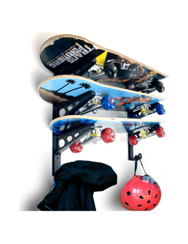 Soporte de Skateboard CAIKEI Montaje en Pared 3 Patines