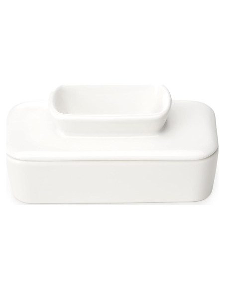 Plato de Mantequilla Sweese con Tapa - Porcelana 113g Plato de Mantequilla Sweese con Tapa - Porcelana 113g