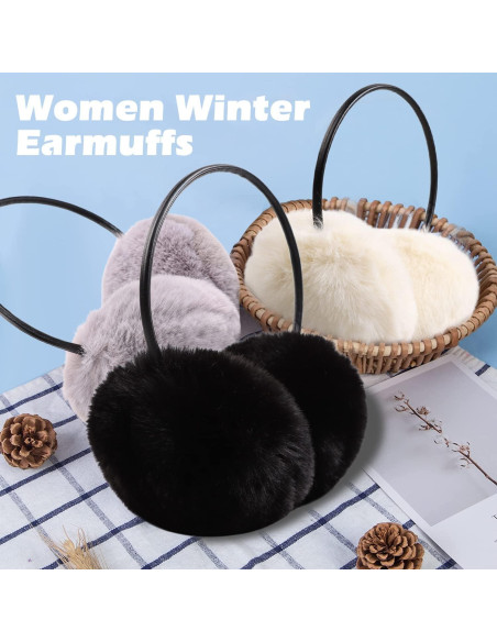 Orejeras de Invierno Yuoahcn Piel Sintética para Mujeres Orejeras de Invierno Yuoahcn Piel Sintética para Mujeres
