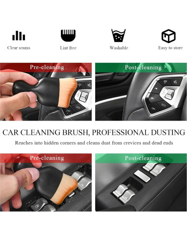 2 Cepillos de Polvo para Interior de Coche Yourkar Beige