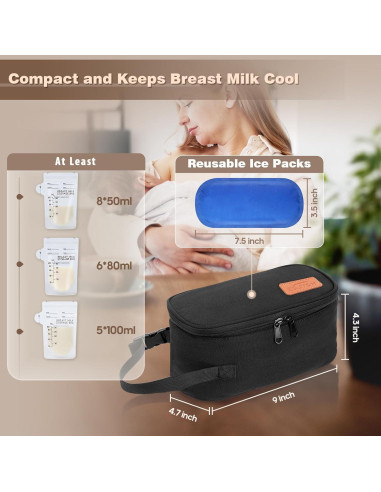 Bolsa de Viaje Aislada ZDJYCH para Leche Materna 22.86 cm