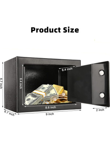Caja Fuerte Electrónica CDC DIGI 4.6L Acero Negro 23x17x17cm