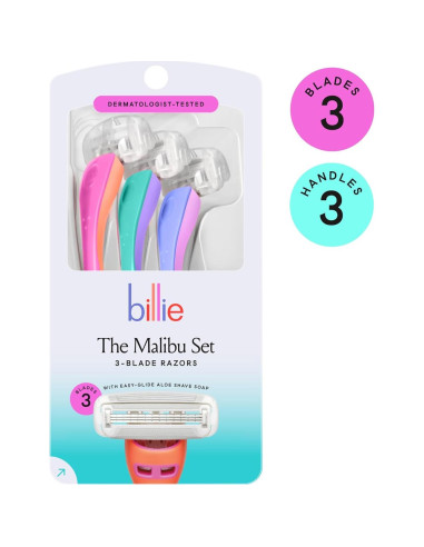 Maquinillas Desechables para Mujeres Billie Conjunto Malibu - 3 Hojas