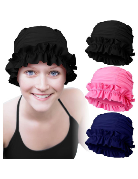 Gorros de Natación Soulchen para Mujeres Adultas - 3 Piezas Gorros de Natación Soulchen para Mujeres Adultas - 3 Piezas
