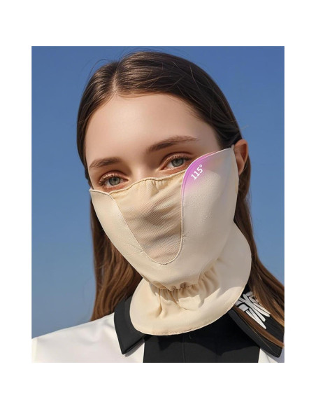 Cubierta Facial UPF50+ Beige para Mujeres - Protección Solar Transpirable Cubierta Facial UPF50+ Beige para Mujeres - Protección Solar Transpirable