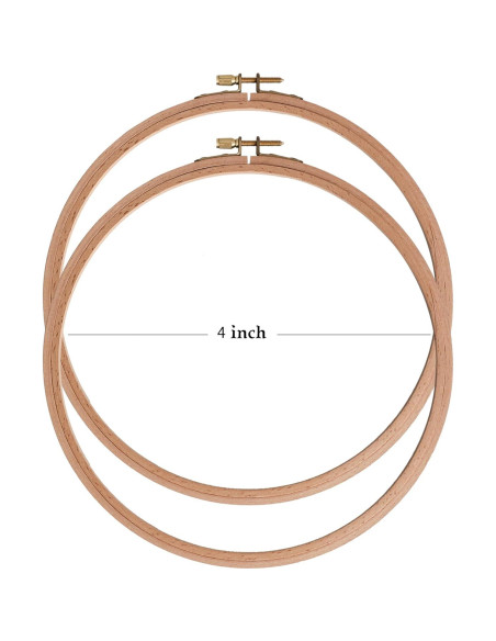 Aros de Bordado de Madera de Haya Ebherys 4 Pulgadas - 2 Pcs Aros de Bordado de Madera de Haya Ebherys 4 Pulgadas - 2 Pcs
