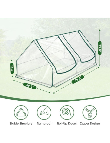 Mini Invernadero Portátil PICNICNI 190.5x99.1x86.4 cm PVC Transparente Mini Invernadero Portátil PICNICNI 190.5x99.1x86.4 cm PVC Transparente