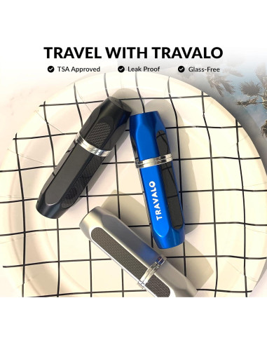 Atomizador de Perfume Travalo Vector Negro 4.8ml A Prueba de Fugas
