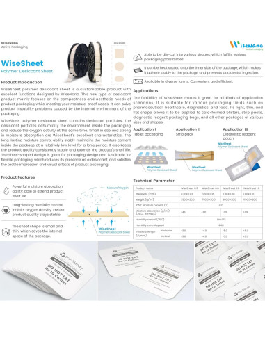 Paquetes de Deshidratante Wisesorb 30 Unidades 3.05x3.05 cm