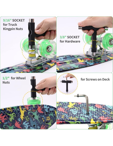 Patineta Completa Kqpoinw 22 cm para Niños con Ruedas LED