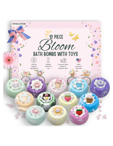 Bombas de Baño Bloom EvolutionUSA 12 Piezas con Juguetes Bombas de Baño Bloom EvolutionUSA 12 Piezas con Juguetes