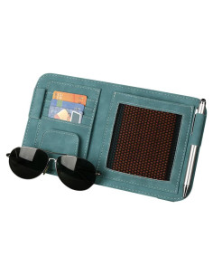 Organizador de Visera de Coche SMILFUY Cuero Verde 26.5x15.5cm