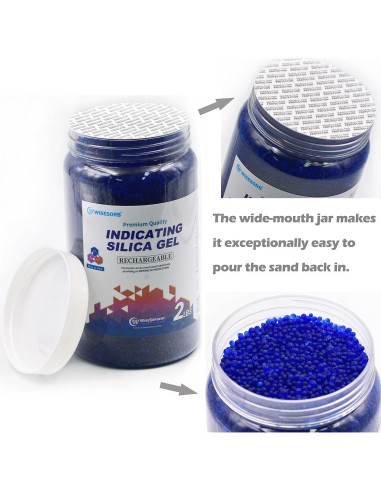 Perlas de Gel de Sílice Wisesorb 2 LBS Indicadoras Azul a Rosa