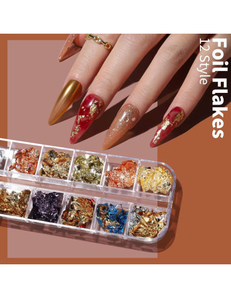 Kit de Arte de Uñas FANDAMEI - 15 Pinceles, Lentejuelas y Calcomanías Kit de Arte de Uñas FANDAMEI - 15 Pinceles, Lentejuelas y Calcomanías