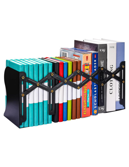 Soporte de Libros Ajustable OMEYA Metal Negro 9.9-48 cm Soporte de Libros Ajustable OMEYA Metal Negro 9.9-48 cm