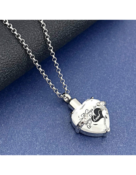 Collar de Urna para Cenizas YOUFENG Corazón Acero Inoxidable 60cm Collar de Urna para Cenizas YOUFENG Corazón Acero Inoxidable 60cm