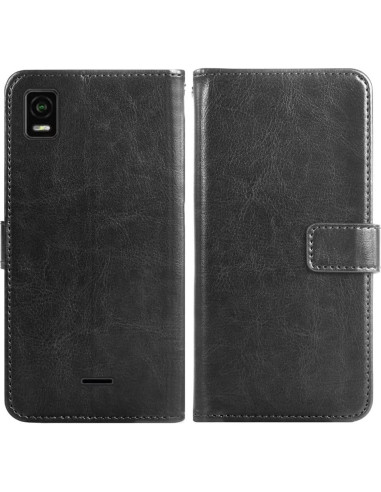 Funda de Cartera Asuwish para Cricket Vision Plus Negro